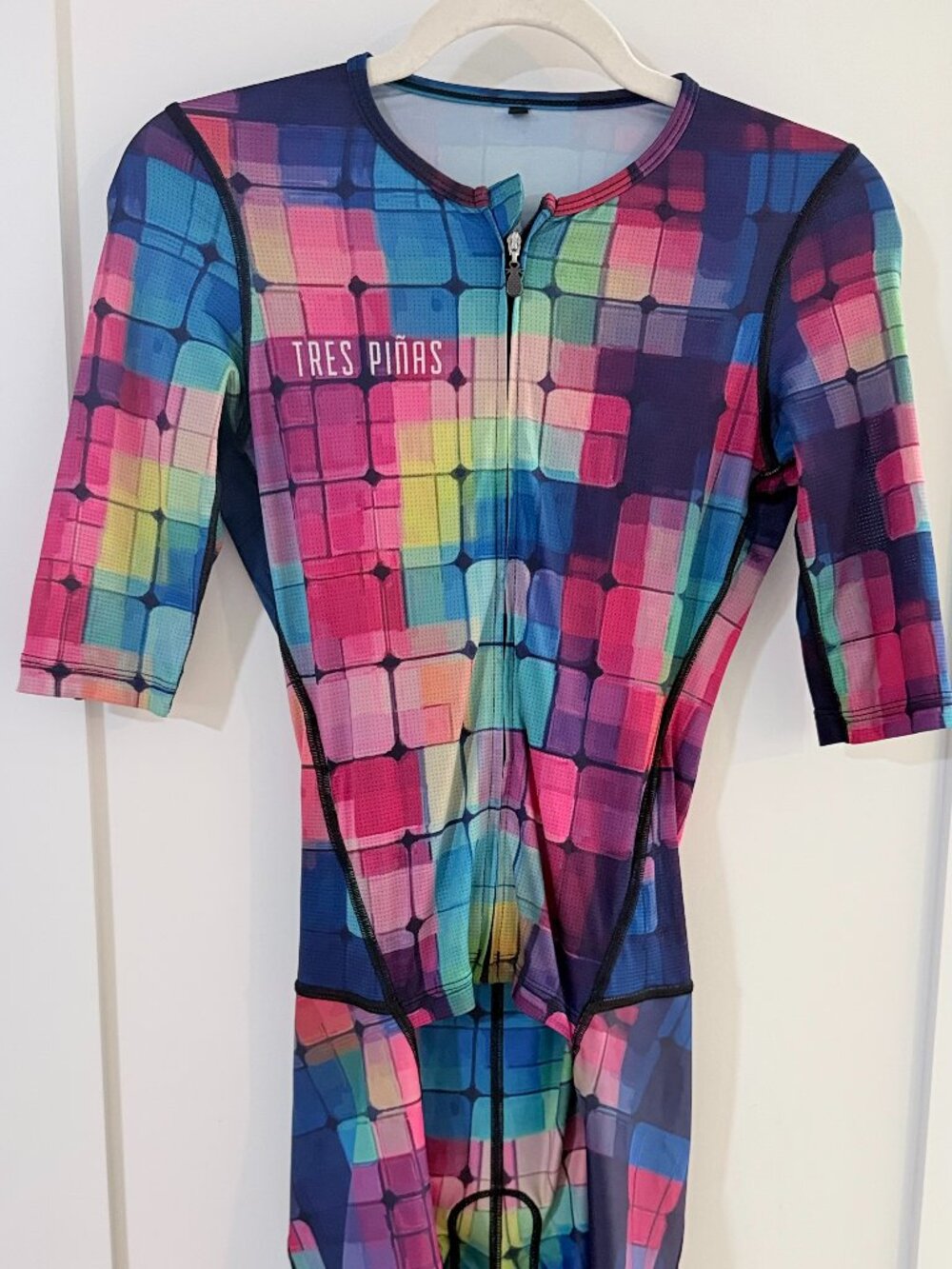 Tres Piñas Women's Triathlon Suit Color Block Tri Kit Half Sleeve Race Suit